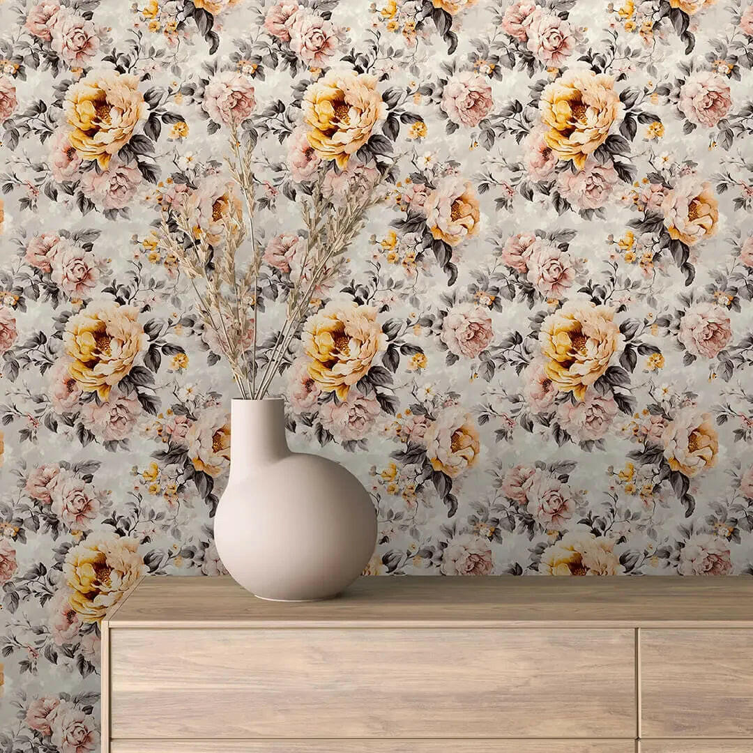 Gilded Peony Serenade - WallCreatives