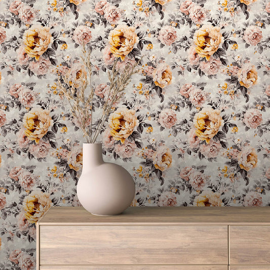 Gilded Peony Serenade - WallCreatives