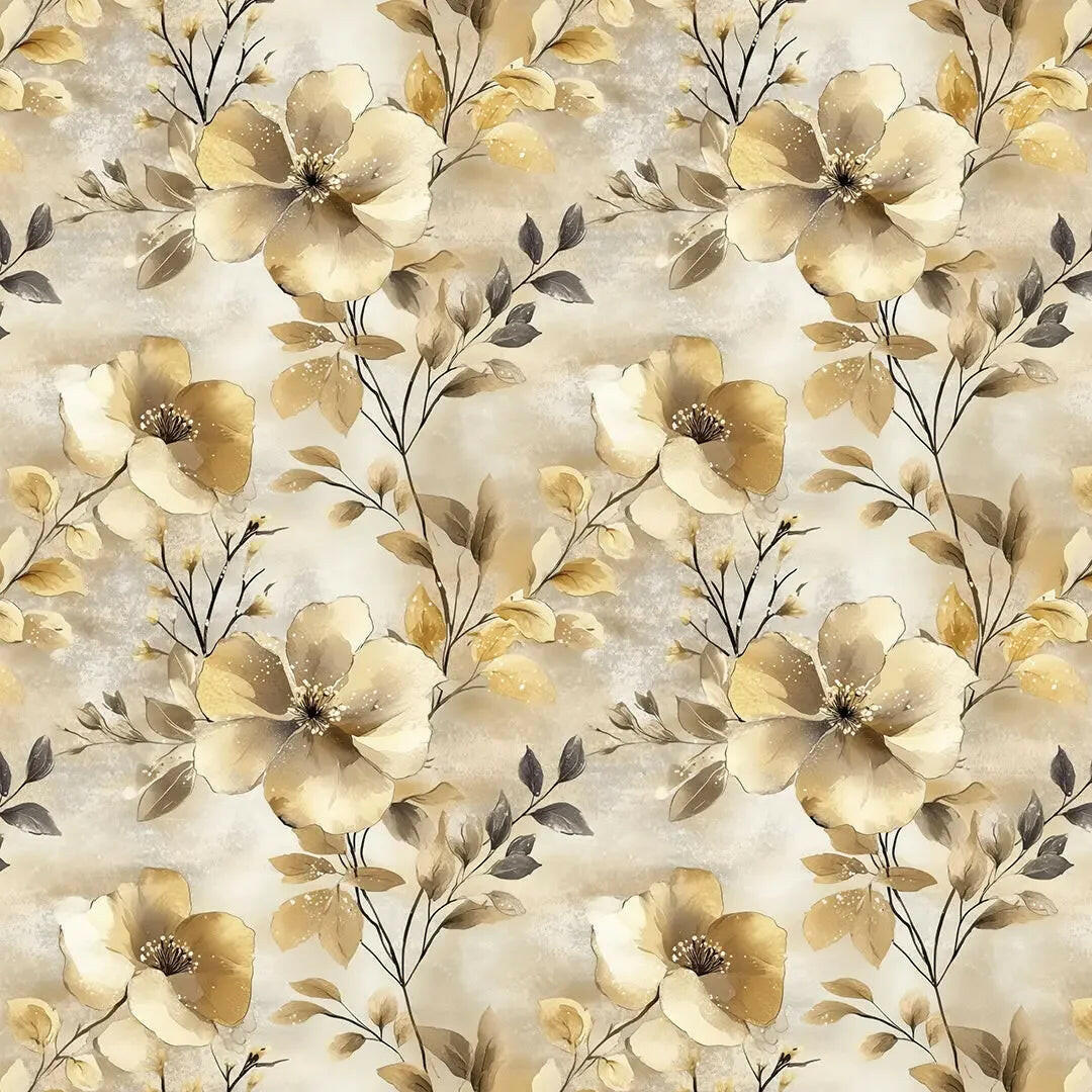 Gilded Petal Serenity - WallCreatives