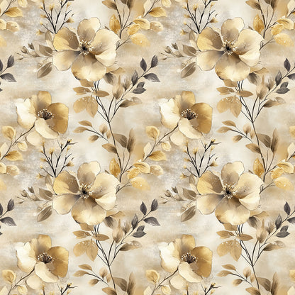 Gilded Petal Serenity - WallCreatives