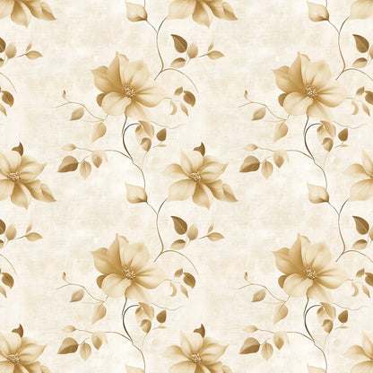 Gilded Sepia Blooms - WallCreatives