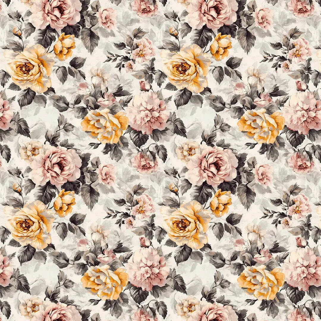 Golden Blush Heritage Bloom - WallCreatives