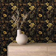 Golden Midnight Garden Bloom - WallCreatives
