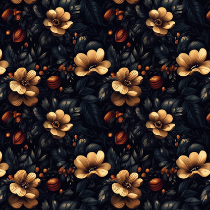 Golden Nocturne Garden - WallCreatives
