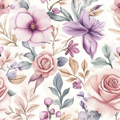 Soft Bloom Watercolor Serenade - WallCreatives
