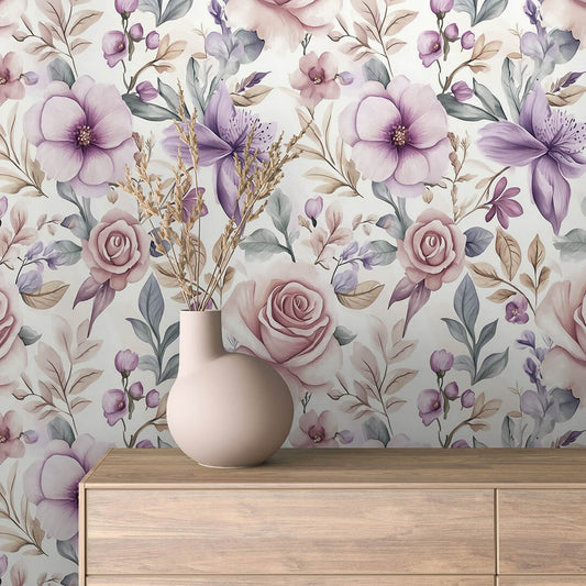 Soft Bloom Watercolor Serenade - WallCreatives