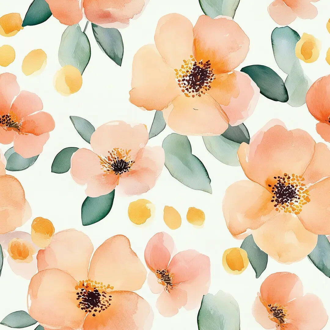 Sun-Kissed Apricot Bloom Wallpaper - WallCreatives