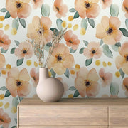Sun-Kissed Apricot Bloom Wallpaper - WallCreatives
