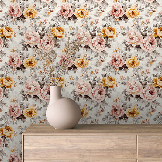 Timeless English Rose Garden - WallCreatives