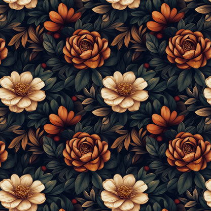 Twilight Floral Embrace - WallCreatives