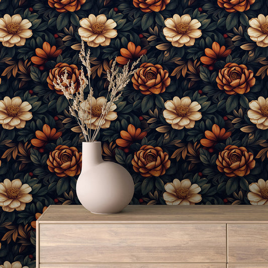 Twilight Floral Embrace - WallCreatives