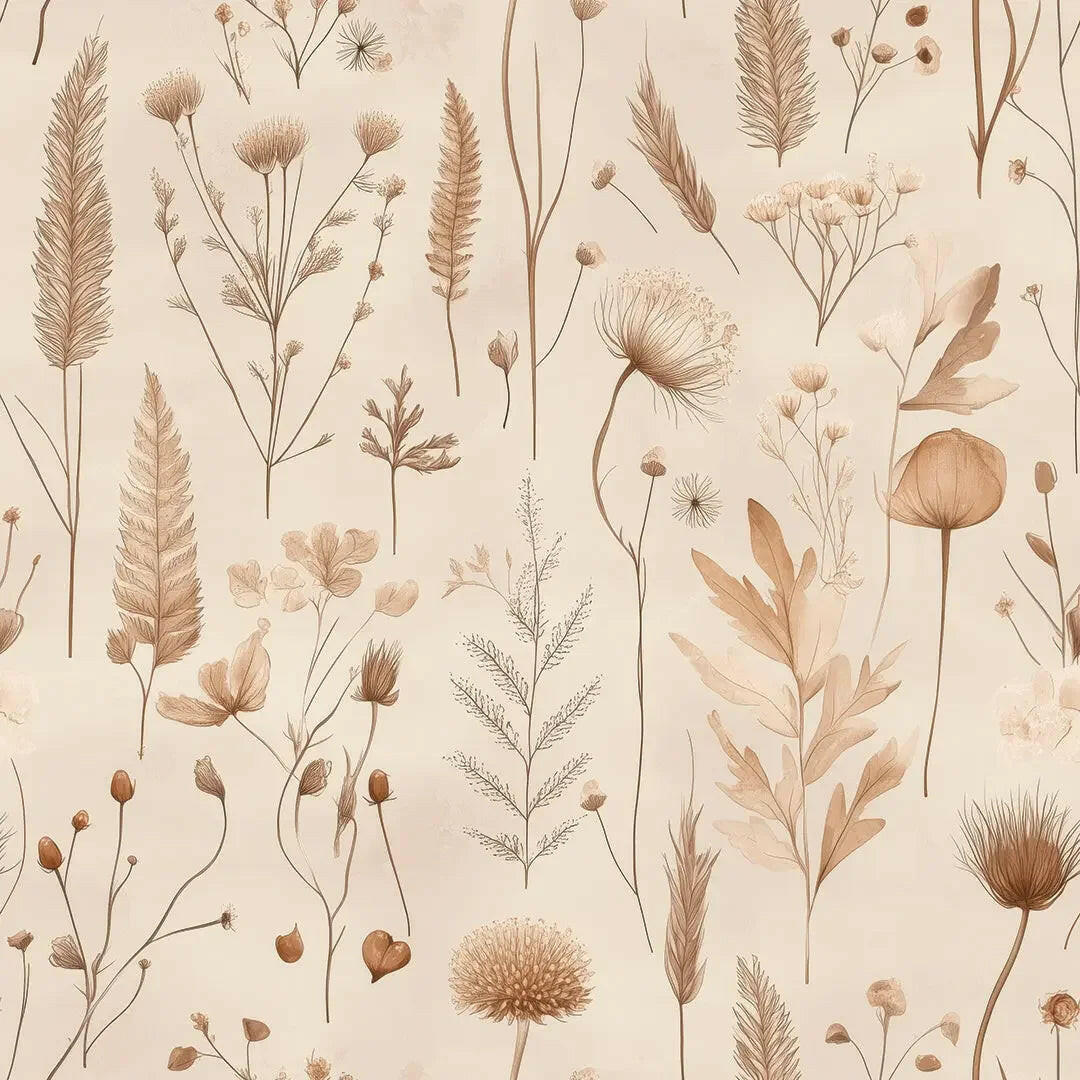 Whispering Meadows Botanical Wallpaper - WallCreatives