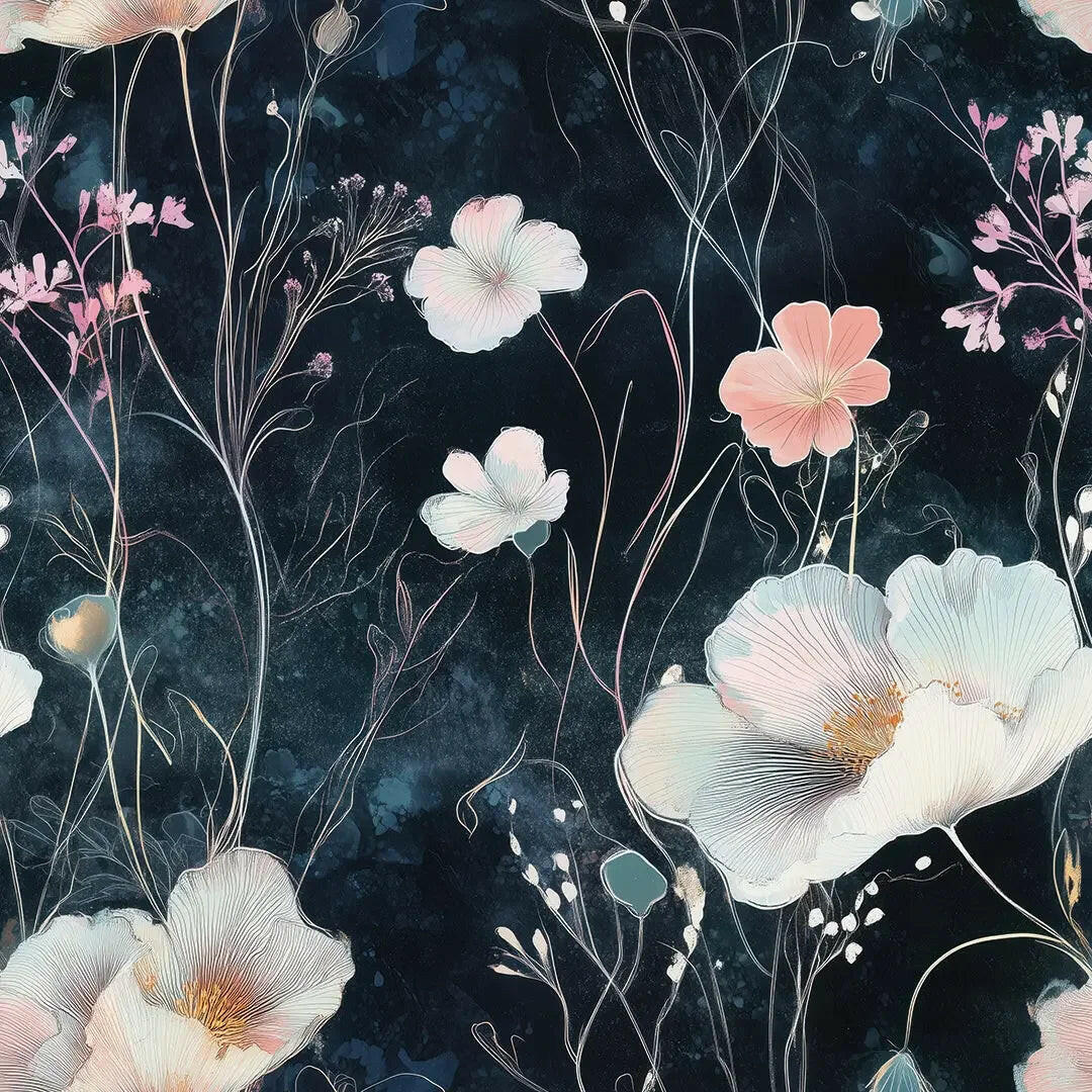 Whispering Midnight Flora - WallCreatives