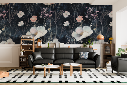 Whispering Midnight Flora - WallCreatives