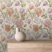 Whispering Petals Pastel Garden - WallCreatives