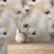 Whispering Poppies Abstract Mural - WallCreatives