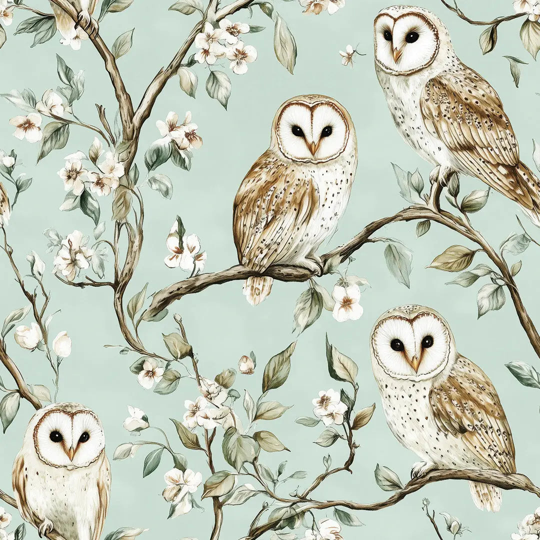 enchanted owl grove wallpaper - wallcreatives