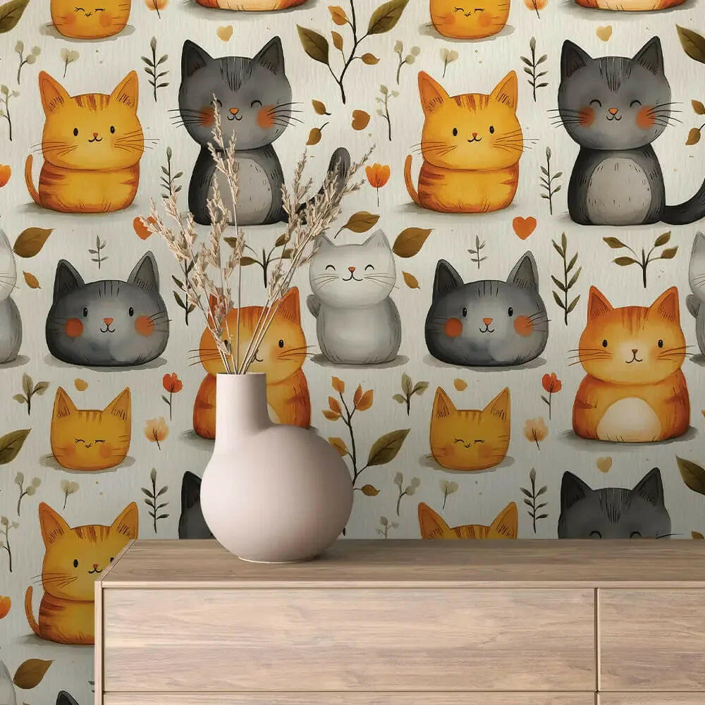 Feline Friends Autumn Cuddle - WallCreatives