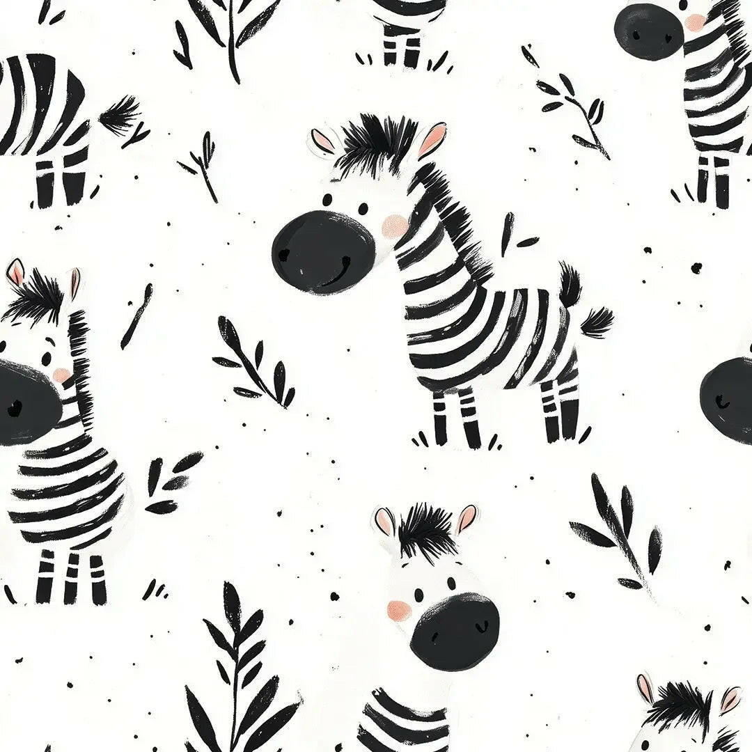 Friendly Zebra Frolic Wallpaper - WallCreatives