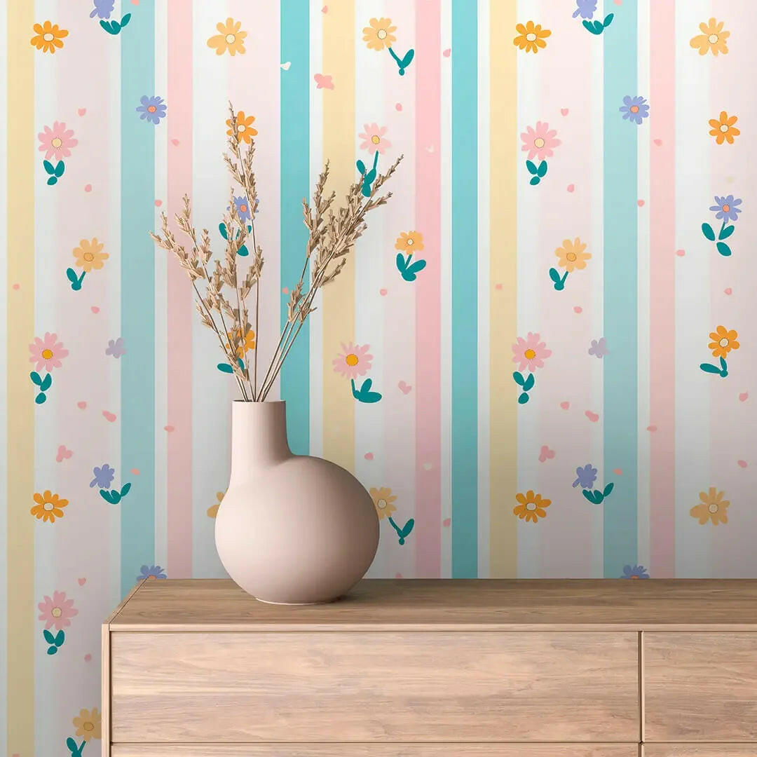 Pastel Petal Parade Wallpaper - WallCreatives