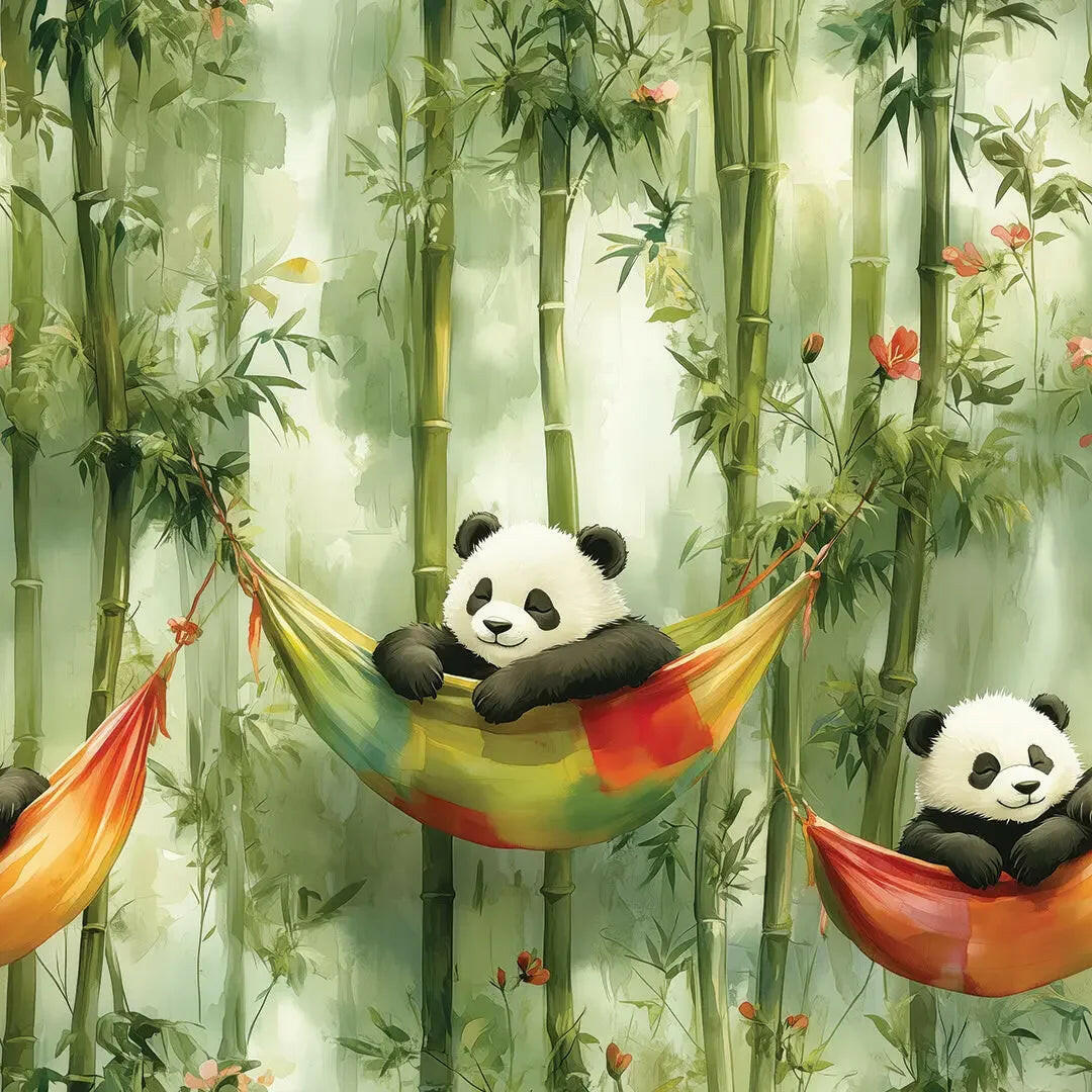 Serene Panda Hammock Haven - WallCreatives