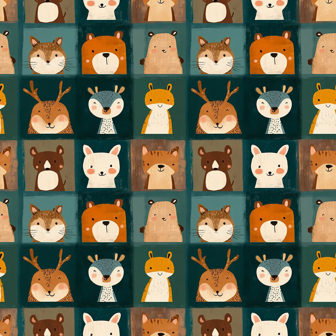 whimsical woodland menagerie wallpaper - wallcreatives
